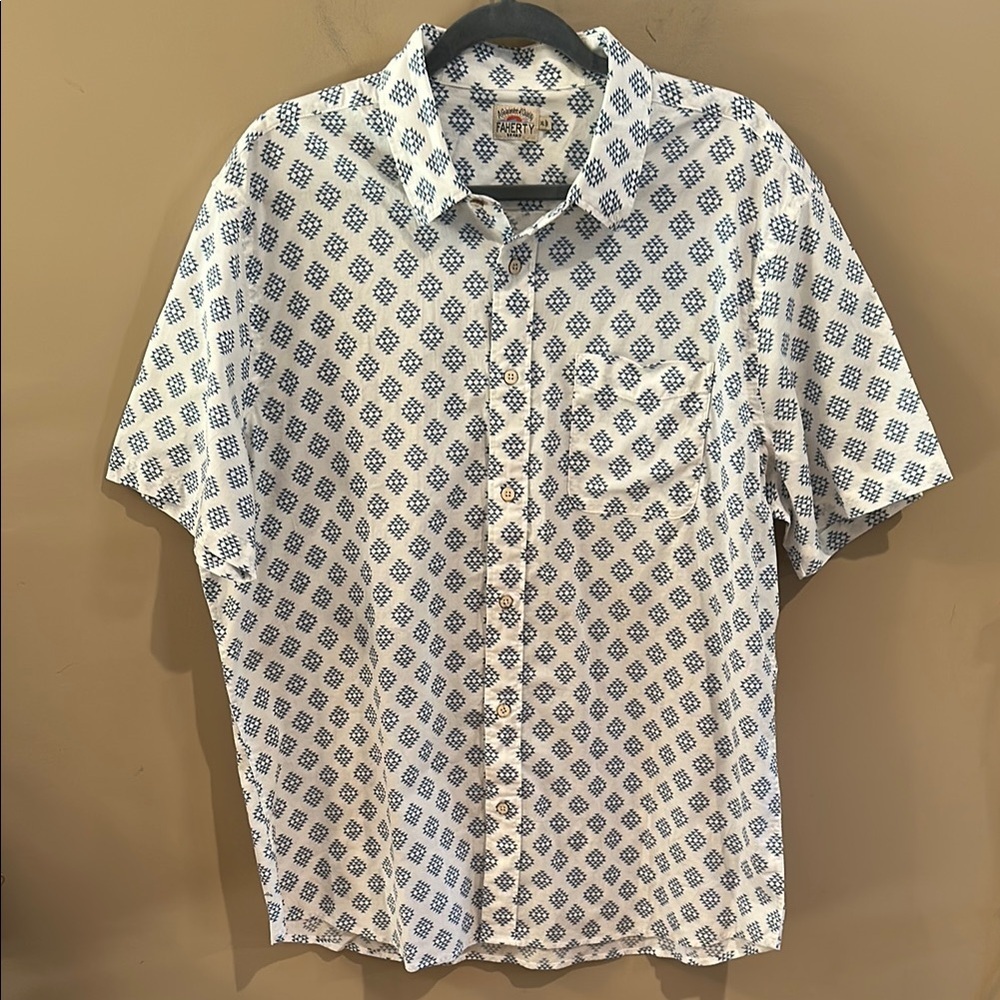 FAHERTY X Doug Good Feather Playa Regular Fit Print button down